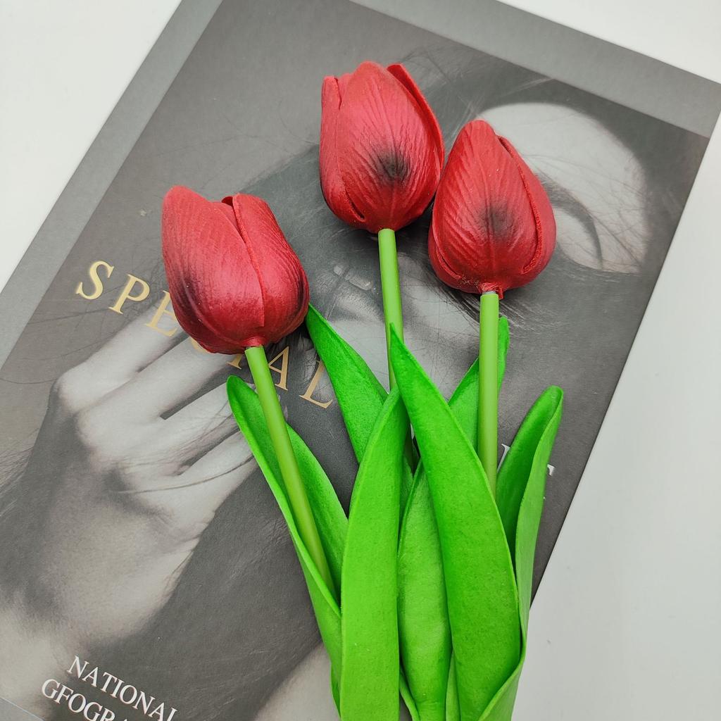 Simulated Tulip Home Decoration PU Feel, Simulated Flowers, Fake Flowers, Flower Arrangement for Landscaping