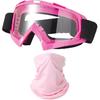 Motorcycle Goggles Dirt Bike ATV Off-Road Riding Motocross Glasses with Sun UV Protection Neck Gaiter Face Cover