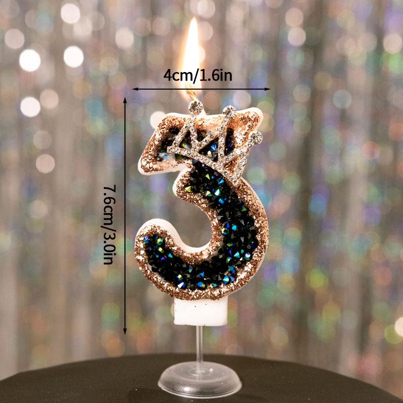Birthday Number 0-9 Candles Crown Number Candles Happy Birthday Cake Decorated Baby Shower Insert Decor Festival Supplies