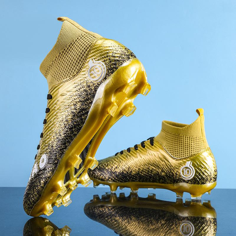 Artificial Youth Grass High-top Football Shoes Men's Game Large Size Nail Broken Sneakers Student Long Nails Training Price