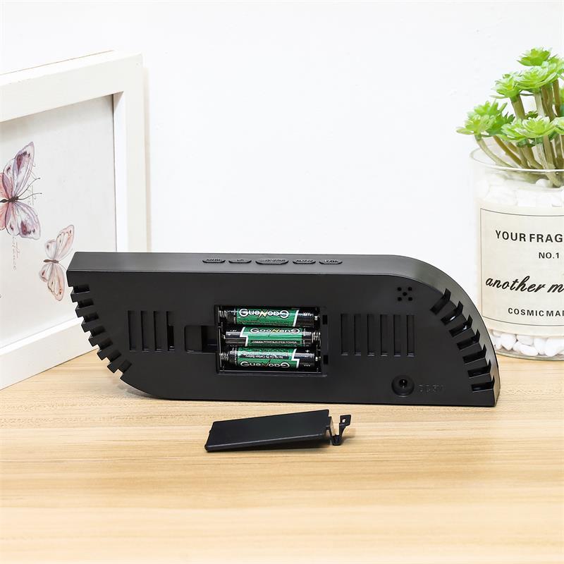 Large Size Simple Makeup Mirror LED Digital Display Time and Temperature USB Alarm Clock Desktop Electronic Snooze Alarm Clock