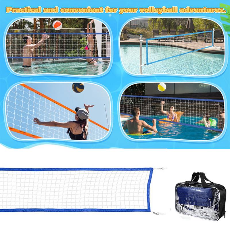 Pool Volleyball Net Portable 15x3FT Volleyball Net Replacement Swimming Pool Supplies Heavy Duty Sports Accessories for Backyard