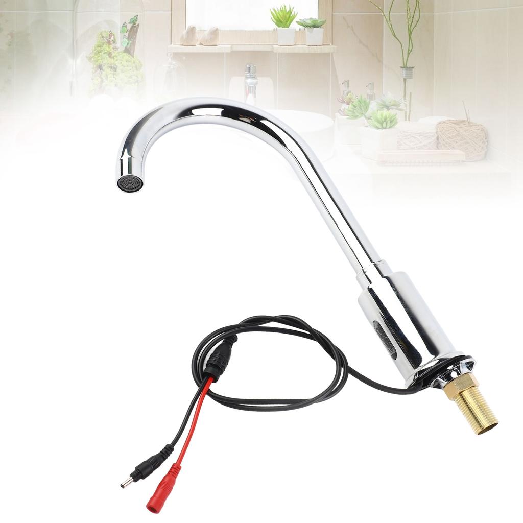 Automatischer Wasserhahn Infrarotsensor Einzelkaltwasser Elektronischer Berührungsloser Waschbeckenhahn für Badezimmer Küche Berührungsloser Waschbeckenhahn