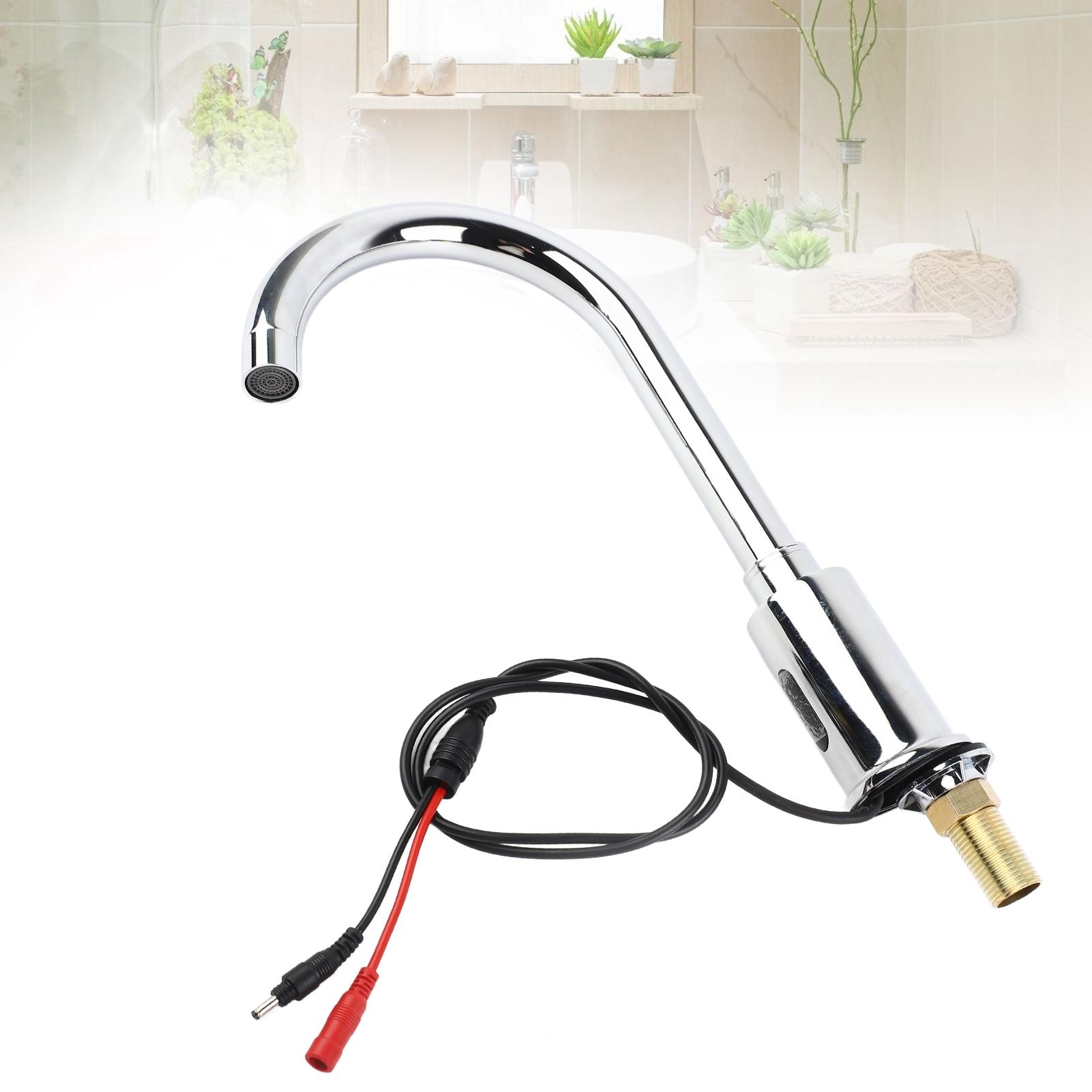 Automatic Faucet Infrared Sensor Single Cold Water Electronic Touchless Sink Faucet for Bathroom Kitchen Touchless Sink Faucet argento