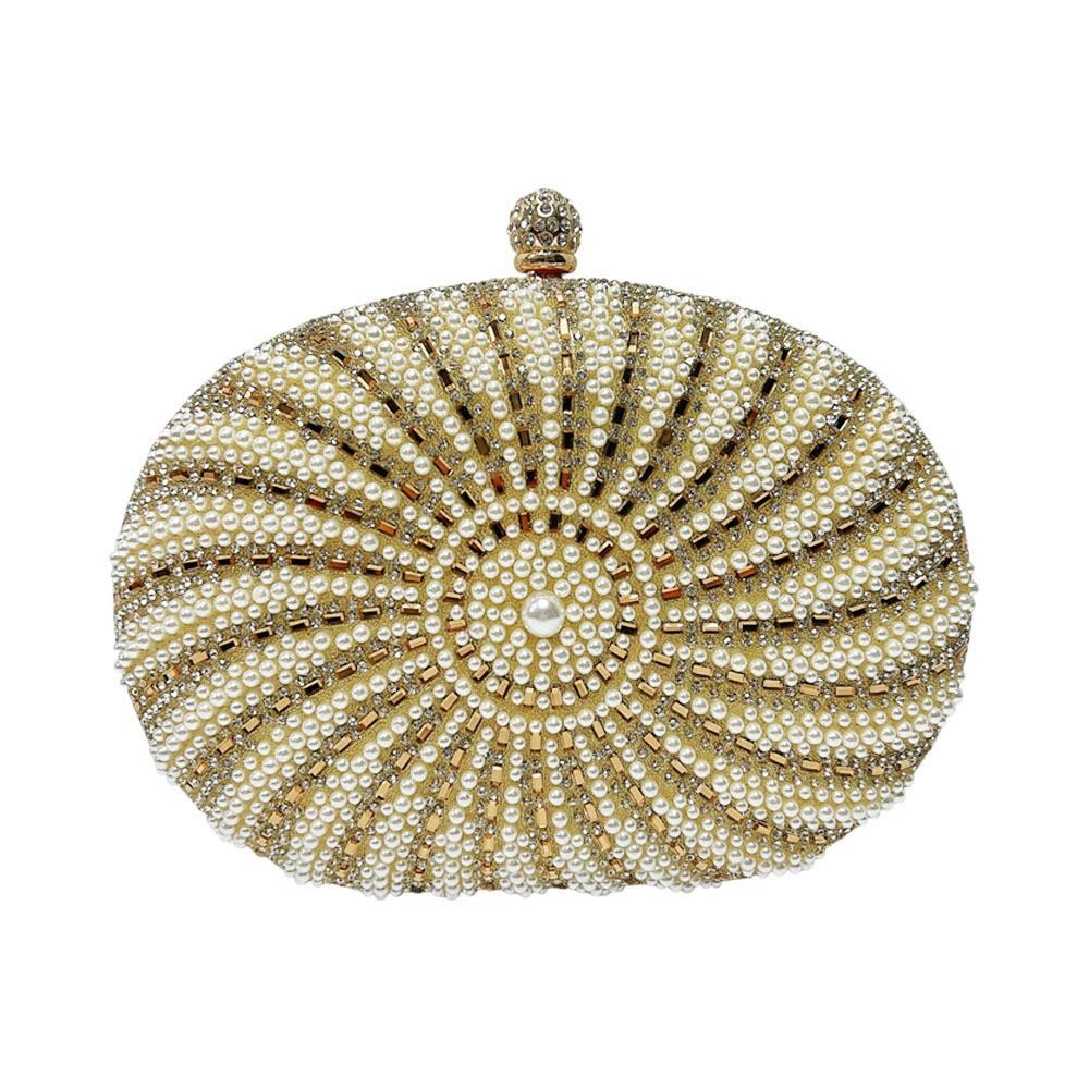 Premium pearl dinner bag Celebrity clutch bag Small fashion small fragrant handbag Oblique span bag