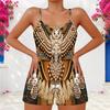 Women Plus Size Printed Scoop Neck Strappy Tank Top Shorts Two Piece Set