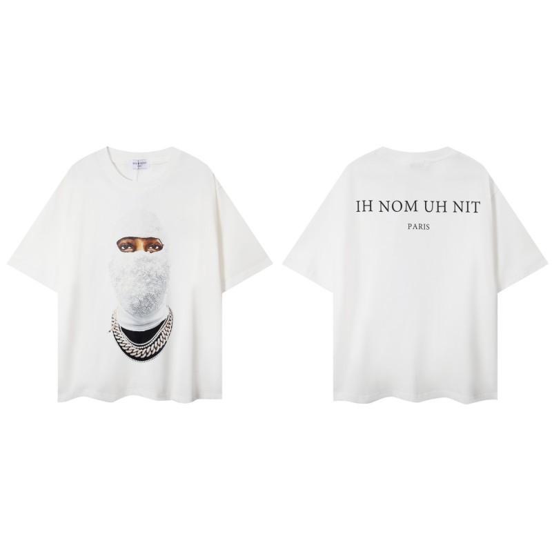 Stranger Things Masked Man Print Tee Men's American IH NOM UH NIT High Street Summer T-Shirt Casual Oversized Top