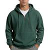 Men S Solid Color Waffle Hooded Half Zip Long Sleeve Pullover Sweatshirt