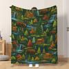 1pc Flannel Blanket Cabin Bear Waterfall Forest Scene This Shawl/blanket/nap Blanket/sofa Blanket Is Soft Comfortable and Warm Sui
