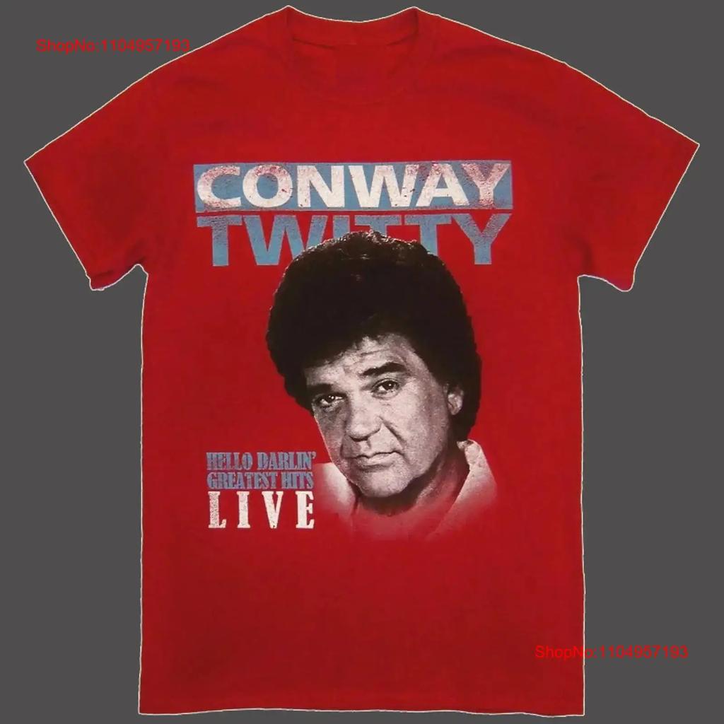 Conway Twitty Antique Cherry Red Hello Darlin T Shirt S To 5XL NE741 vintage Washed graphic streetwear Versatile Stylish