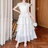 ZANZEA Rochie Casual Elegantă de Damă cu Patchwork din Dantelă, Decolteu Rotund, Fără Mâneci, cu Volane