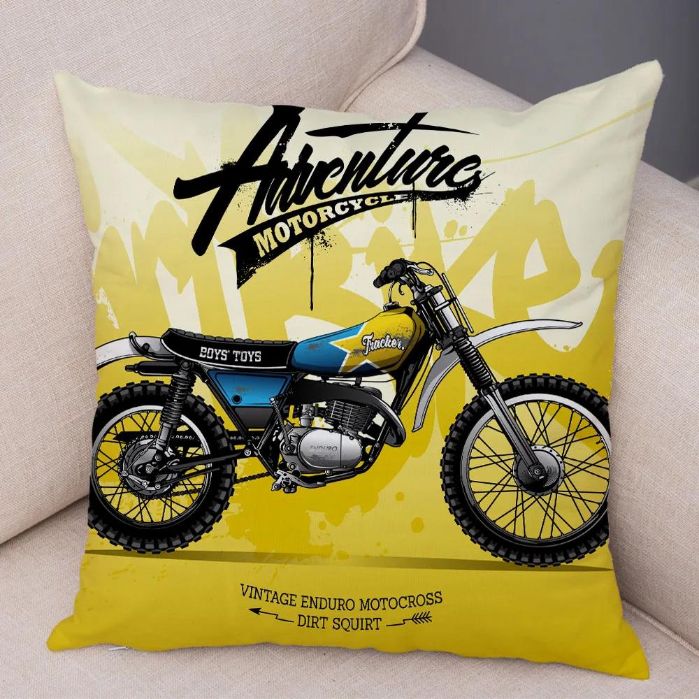 Super Soft Plush Cushion Cover 45x45cm Cartoon Motorcycle Pillowcase Decor Car Printed Pillow Case for Home Sofa Children Room