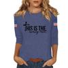 Women's Casual Fashionable Sexy Comfortable Neck Three-Quarter Sleeve Top