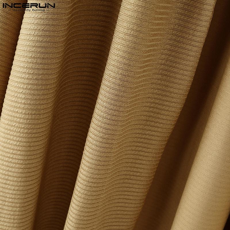 INCERUN Oversized Men Long Sleeve Knitted Open Front Cardigan