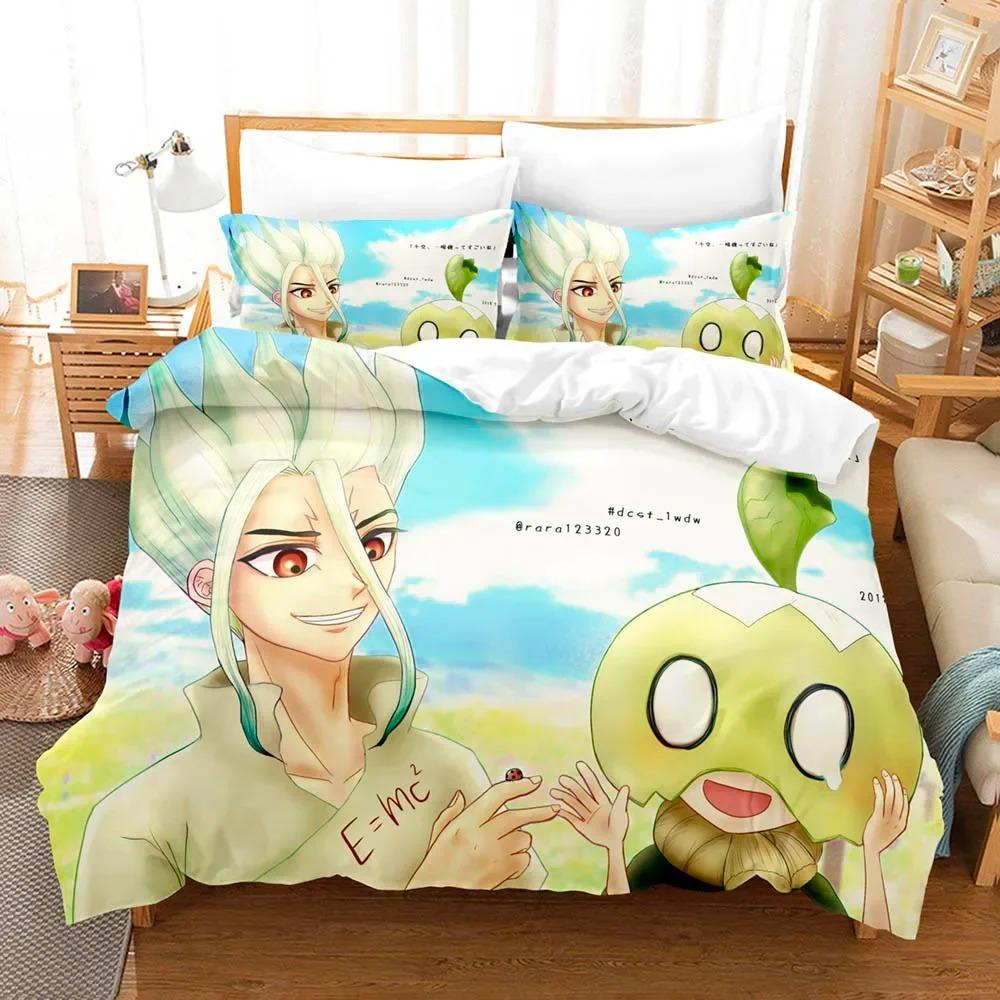 Comforter 3D Print Dr.Stone Senku Bedding Set For Bedroom Soft Modern S Comefortable Kids And