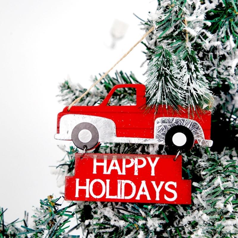 Portable Festival Wooden Plaque Decors for Door Wall Vehicles Christmas Party DIY Holiday Atmosphere