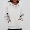 Ladies' Fashionable Solid Color Casual Hooded Pocket Long Sleeved Top