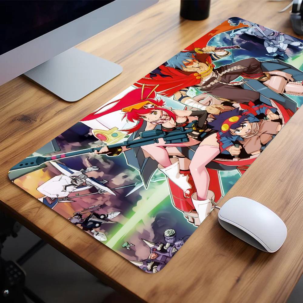 Anime Gurren Lagann Mouse Pad Large Gaming Keyboard Mat LockEdge Rubber Computer Office Accessories