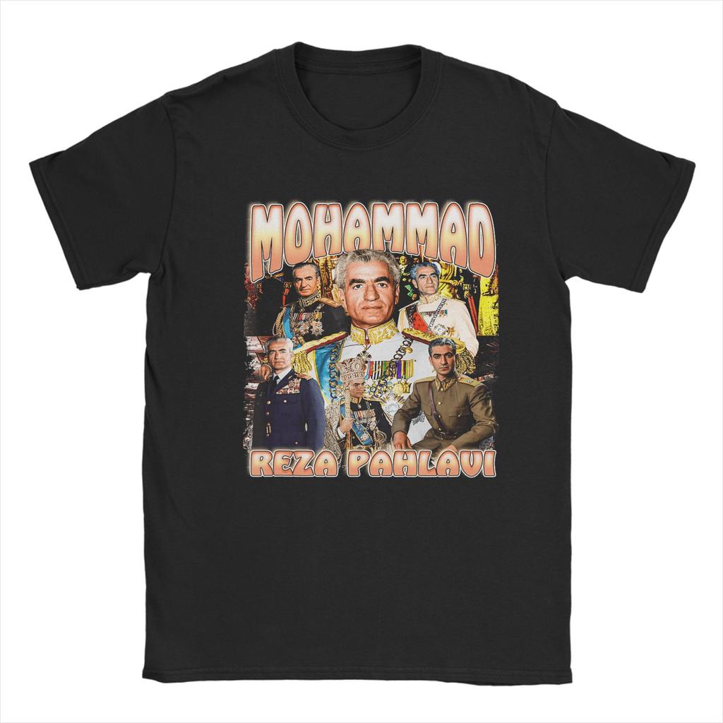 Vintage T-Shirt Summer Pahlavi Dynasty Three Generations Reza Shah Mohammad Reza Leisure T-Shirts 100% Cotton Tee Shirt Gift