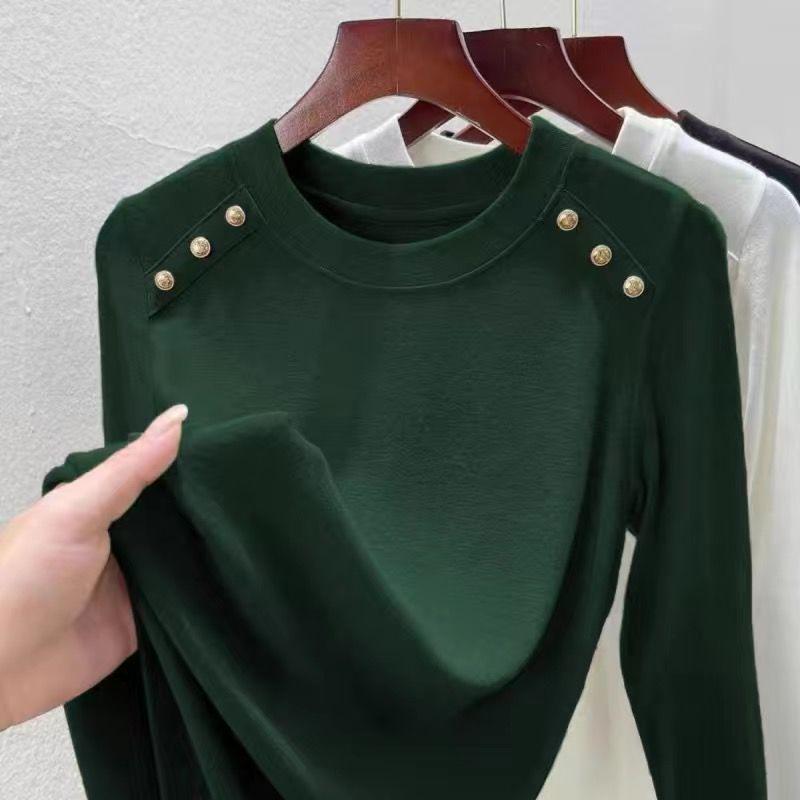 Women's Plush High-Neck Base Layer Top - Thickened, Warm, Stylish Innerwear for Autumn/Winter