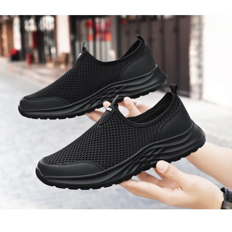 Fashion 2025Men's Slip-On Dad Shoes Breathable Mesh Lightweight Walking Shoes Non-Slip Sole Anti Odor Casual Sneakers  zapatillas