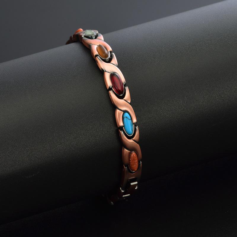 Bracelet Magnétique Coloré Turquoise et Cuivre pour Femmes - Hypoallergénique et Tendance