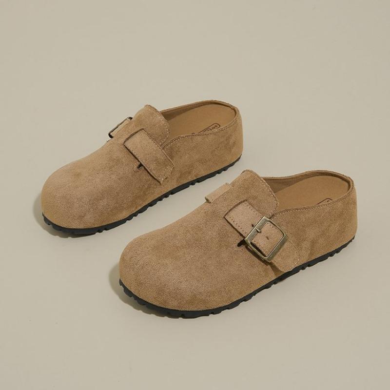 

Autumn new retro bag head half slippers heeless Mori women s fashion versatile women s outer slippers 35 хаки