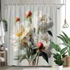 Graceful Bunch Of Peonies Washable Dirt-Resistant Shower Curtain Shower Head Waterproof Polyester Bath Curtain For Home Decor