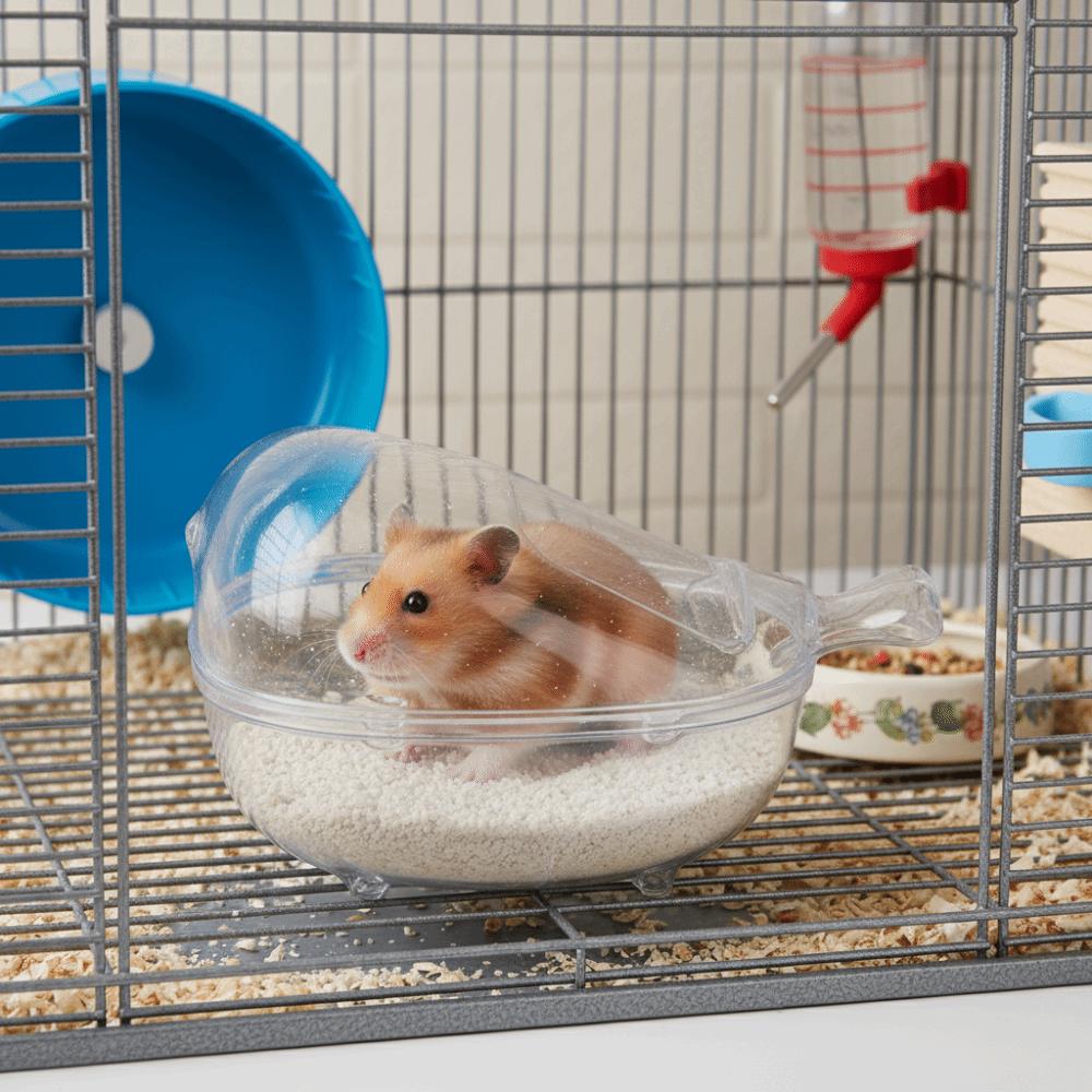 Anti-spill Small Pet Toilet Large Space Sand Bath Container Pet Cleaning Sandbox  Pet Cleaning