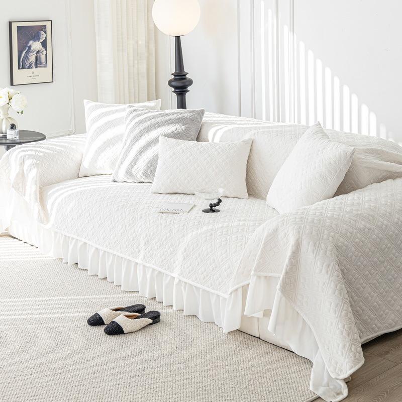 Полотенце для дивана в кремовом стиле для гостиной — фото 2