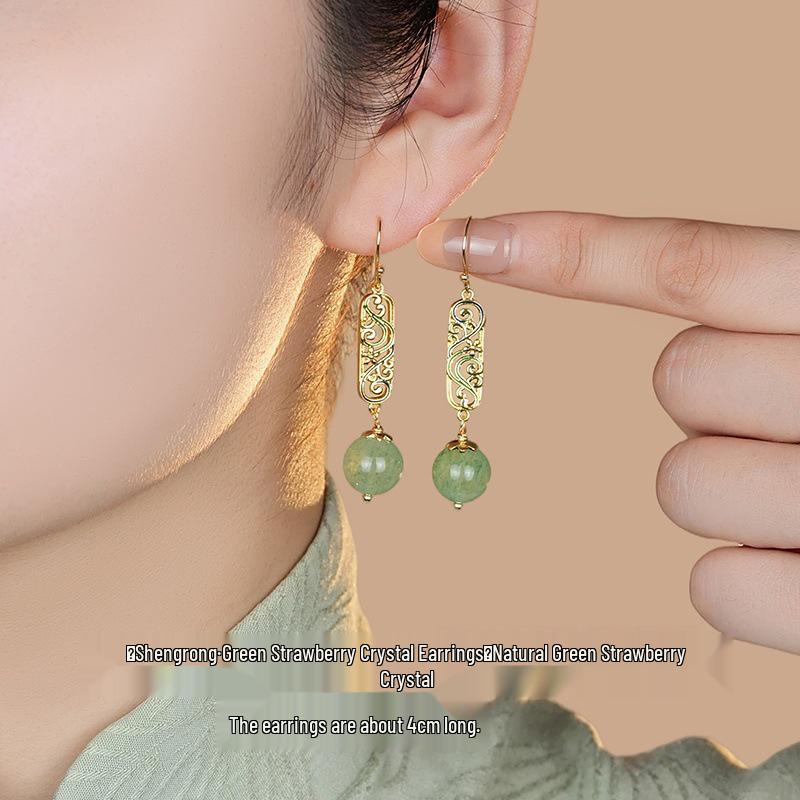 Women's Summer Style Fresh Pearl Earrings, High-End Hanfu Accessories, 925 Sterling Silver