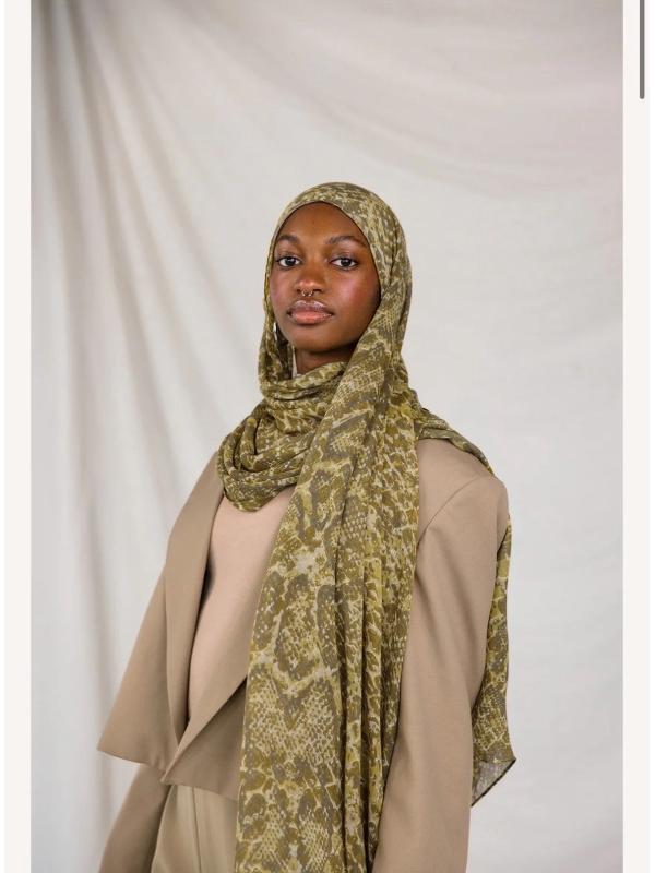 Bohemian Women's Watercolor Animal Print VELA Headscarf, Autumn/Winter Collection