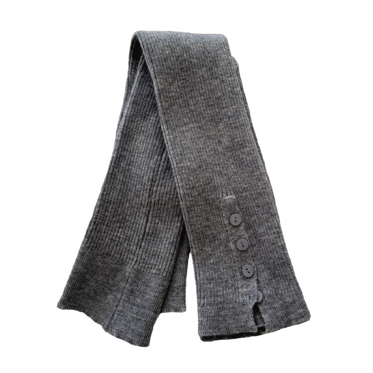Harajuku Women's Leggings Gaiters Soft Acrylic Knitted Winter Leg Warmers Footless Socks with Side Split Buttons Decors