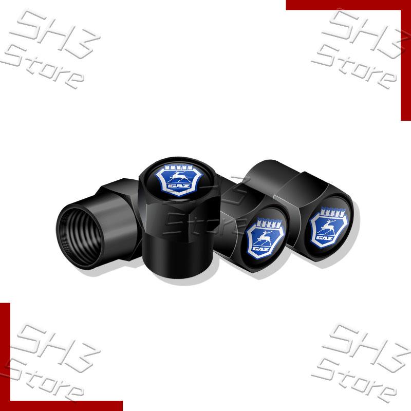 AUQ1 4Pcs/Set Car Wheel Tire Valve Caps Tyre Air Stem Covers Dustproof Waterproof Decoration For GAZ Gazelle Badge Auto Accessories