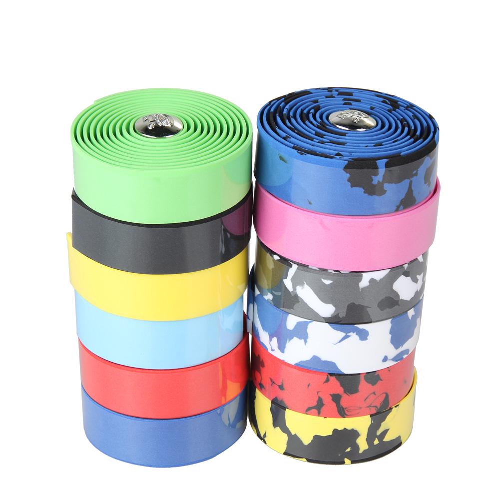 2PCS Cycling Road Bike Sports Cork Anti-slip Bicycle Handlebar Belt Wrap Bar Tape+ 2 Bar Plug Bicycle Accessories Cycling Parts