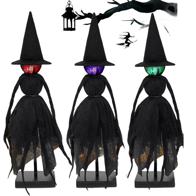 

ABJI-Indoor Halloween Decorations Spooky Halloween Witch Figurines For Mantel, Shelf& Tabletop Collectible Figurines чёрный