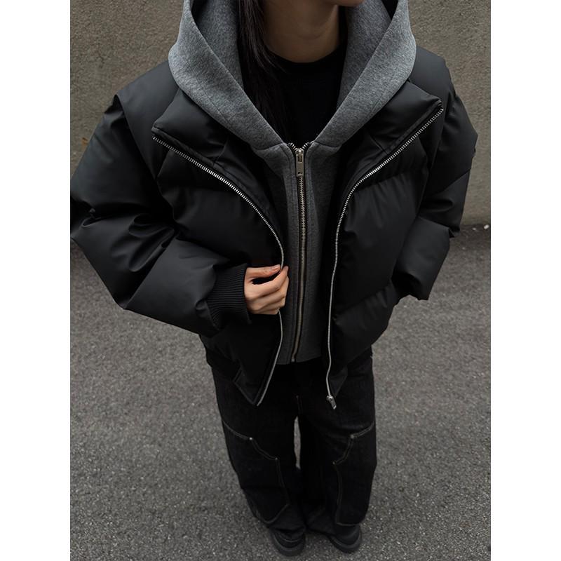 Men s Winter Street Style Heavyweight Faux Two-Piece PU Leather Jacket - Thickened Warm Cotton Coat XL (130-150 Jin)