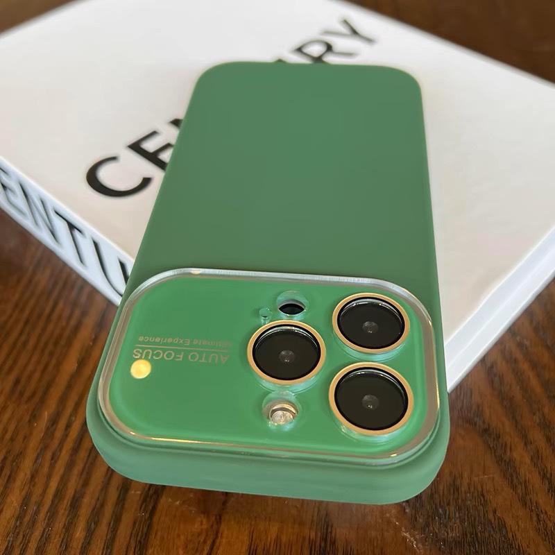 iPhone 16 Liquid Silicone Soft Case with Large Window for Apple 15 Pro Max, Solid Color, Full Coverage.