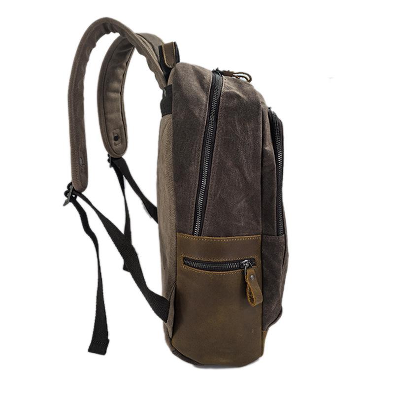 Backpack Men's and Women's Backpacks Outdoor Sports Travel Bag Waxed Canvas Waterproof Travel Computer Bag
