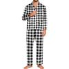 Men's Pajama Set Long Sleeve Button-Down Top and Pants Set for Home Sleepwear
