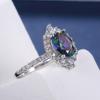 New Marquise Shape Oval Colorful Zircon Women Ring Gorgeous Wedding Anniversary Birthday Gift for Wife/Mother/Grandmother