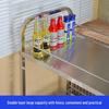 Stainless Steel Double-Layer Liquor Trolley with Railing