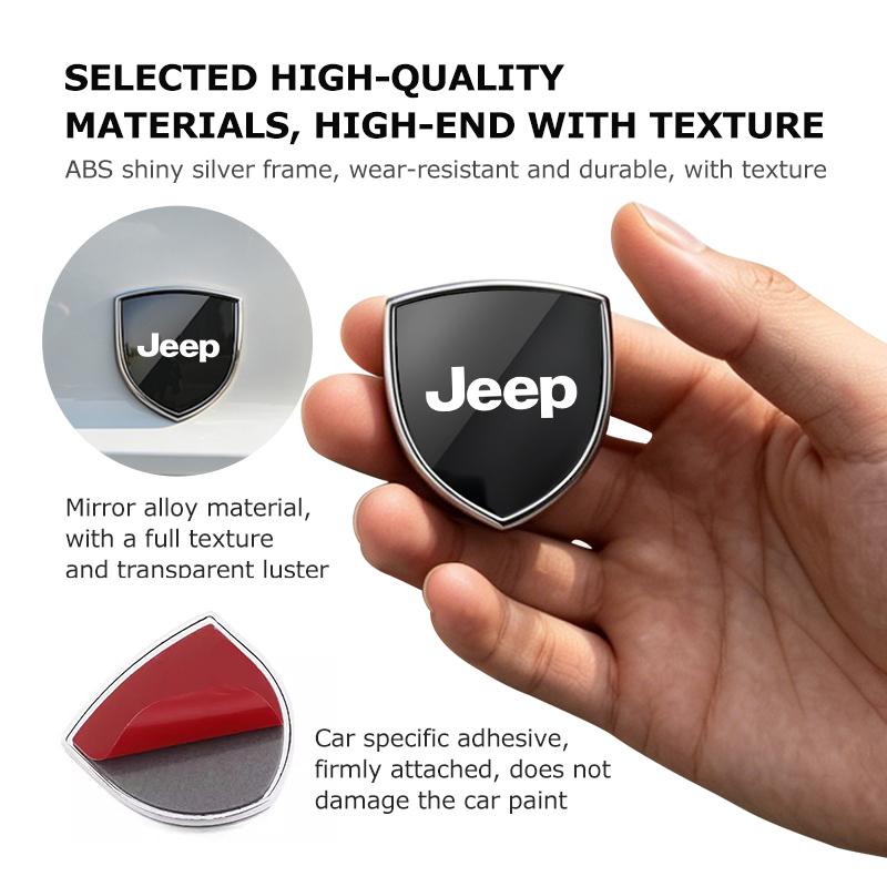 For Jeep Car Alloy Shield Emblem Side Fender Body Trunk Badge Sticker Compass Renegade Cherokee Wrangler JK Patriot Liberty