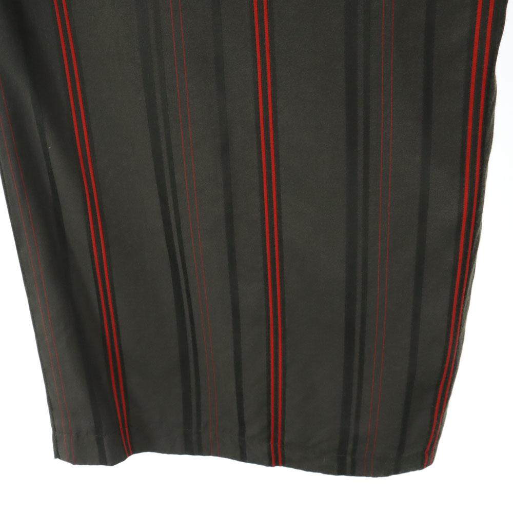 Aula Made In Japan Striped Pattern Long Pants Brown Waist Rubber Women Used