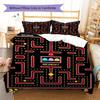Pac-Man Custom Name Pattern Bedding,Quilt Set Quilt Cover Pillowcase Home Birthday Gift(1 * Duvet Cover + 2 * Pillowcase, Without Core)