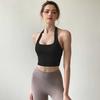 Elegant Design Hanging Neck Strap Sports Bra Pleated Back Women's Underwear Yoga Vest  Running