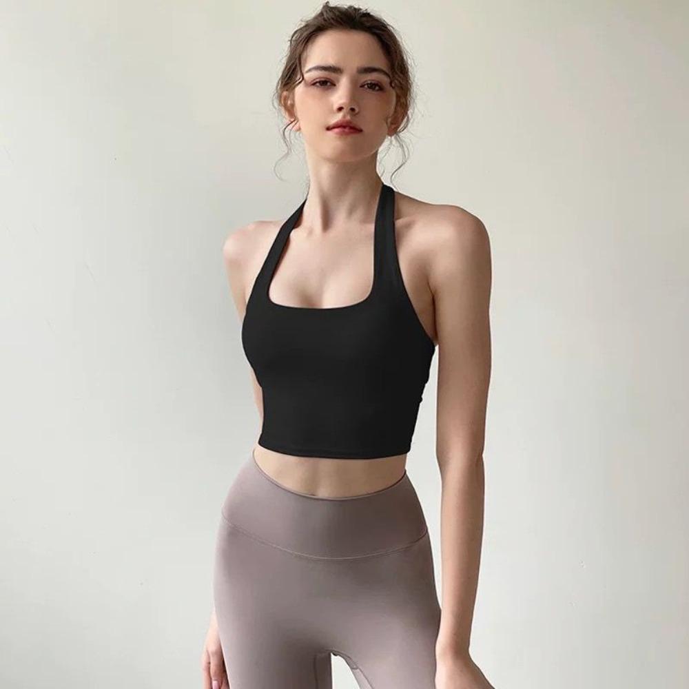 Pleated Back Backless Sportswear Adjustable Strap Fashionable Pleated Bra Yoga Vest  Yoga