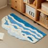 Snow Mountain Irregular Flocking Floor Mat for Bedroom & Living Room