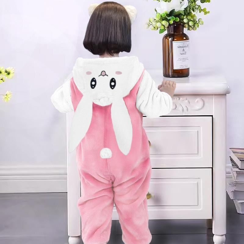 Autumn/Spring Thick Baby Dinosaur Romper - Warm, Cute, Perfect for Outings