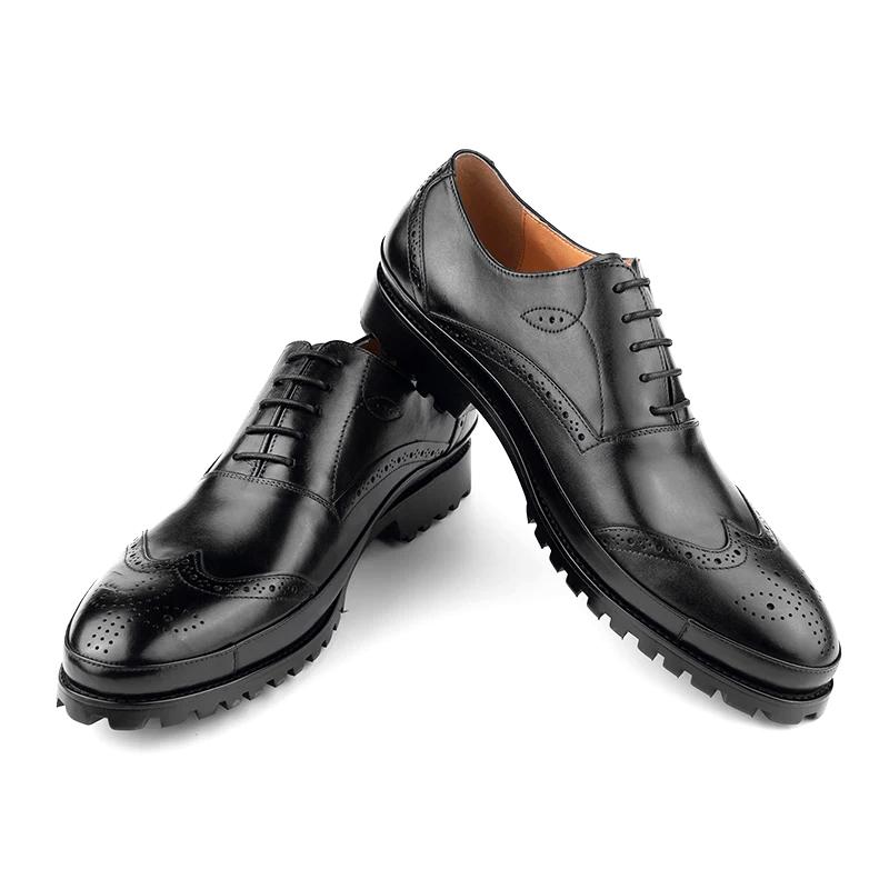 Fashion High Quality Genuine Leather Shoes Casual Business Oxfords Formal Dress Shoes Man Handmade Social Party Brogues Successful Shoe